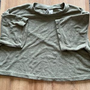 h&m terry cloth cropped tee